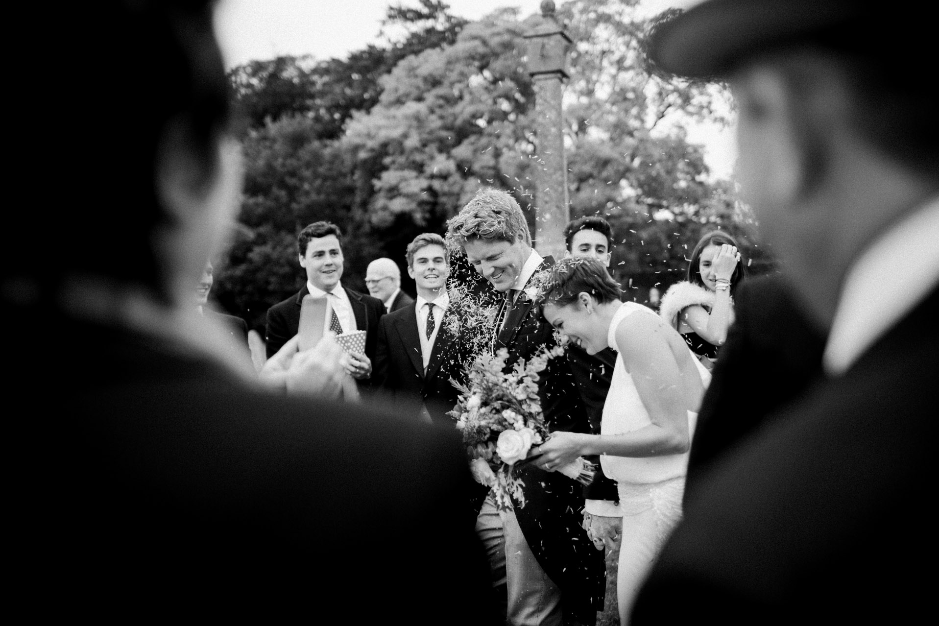 Confetti after wedding ceremony  