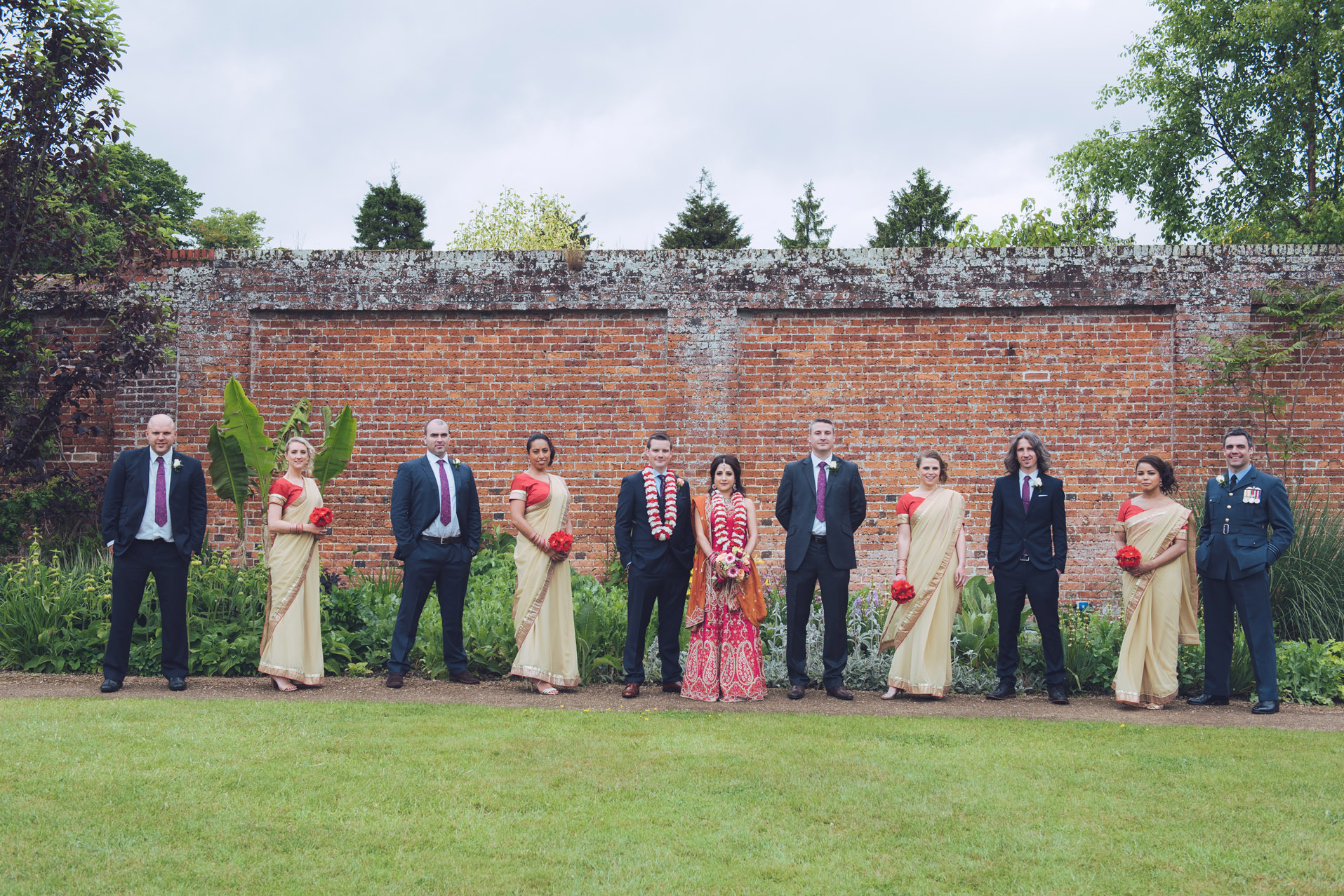 Indian fusion wedding group shot 