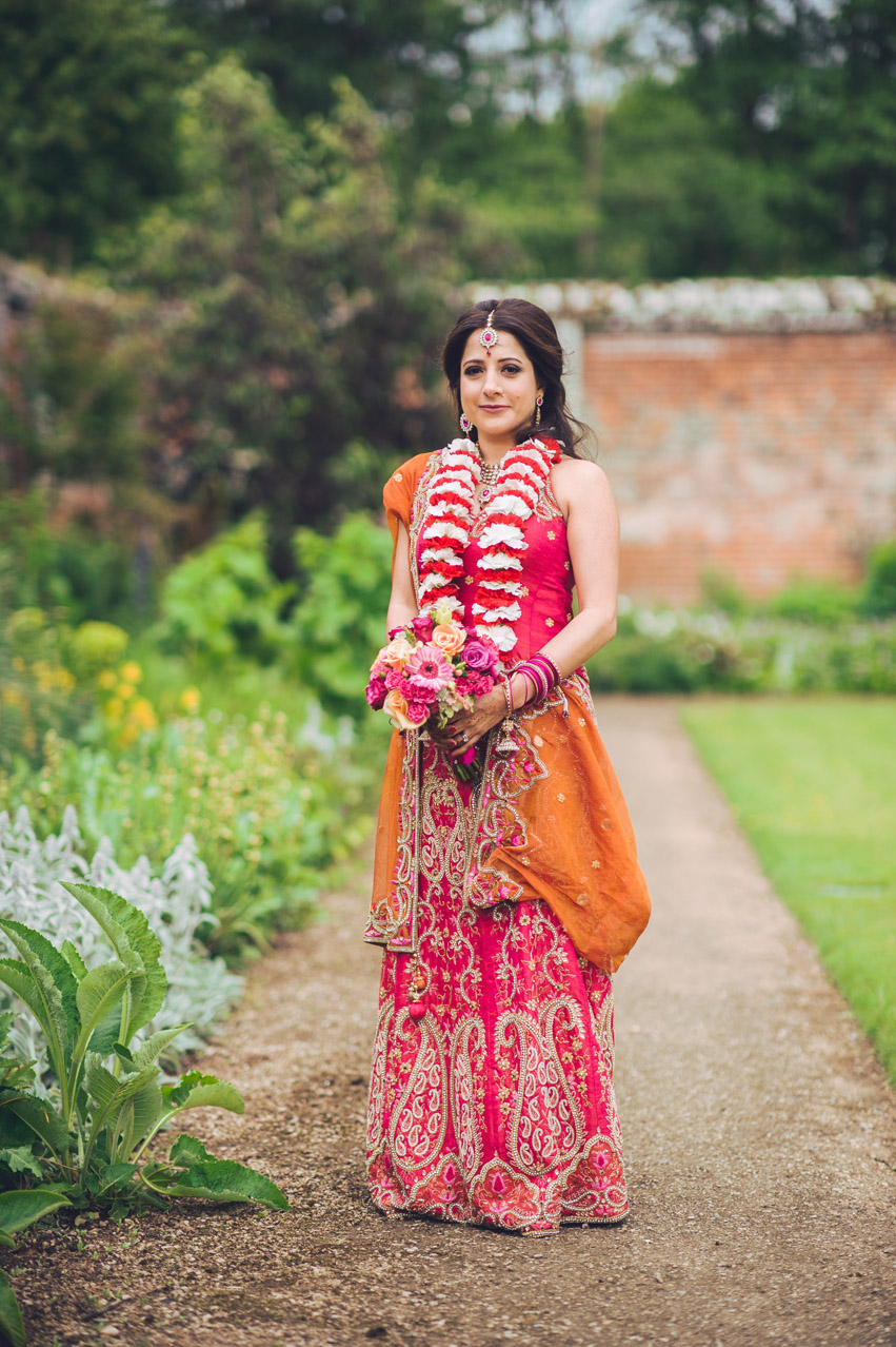 Indian bride wearing wedding sari  