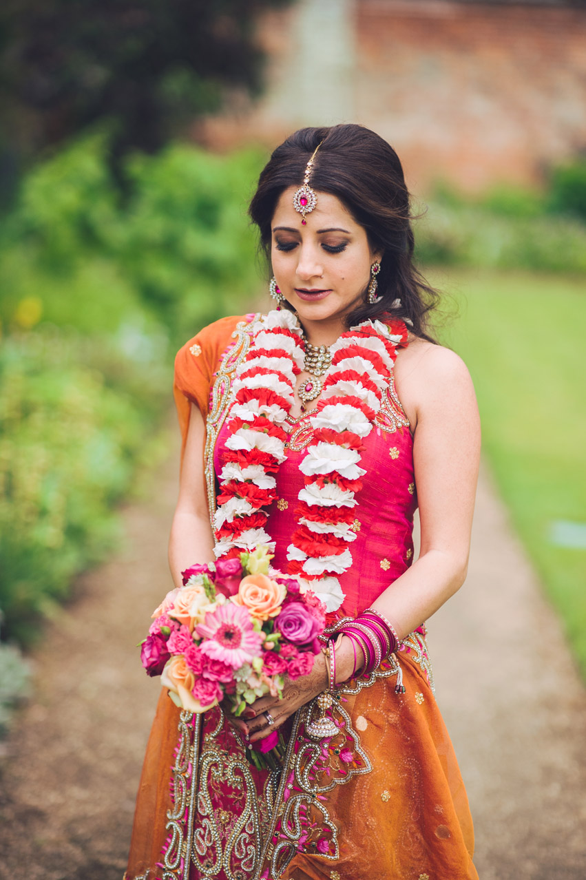 bride wearing wedding sari  