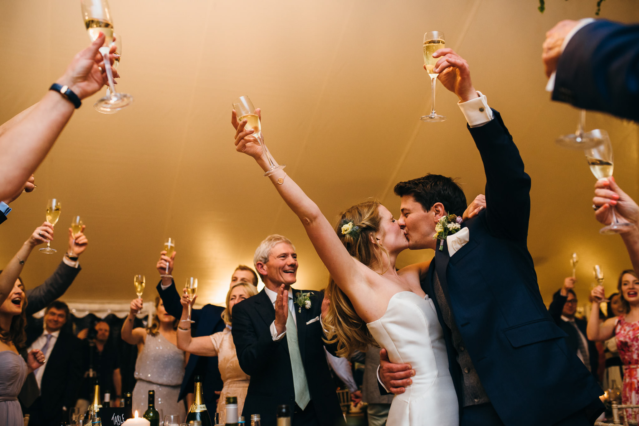 Hilles house wedding newlyweds toast 