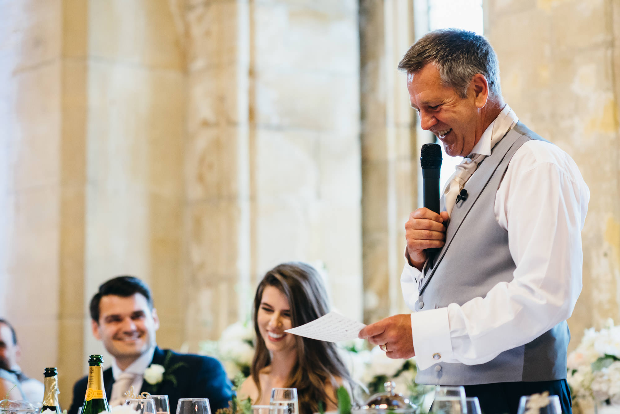 Speeches at St donats castle wedding 
