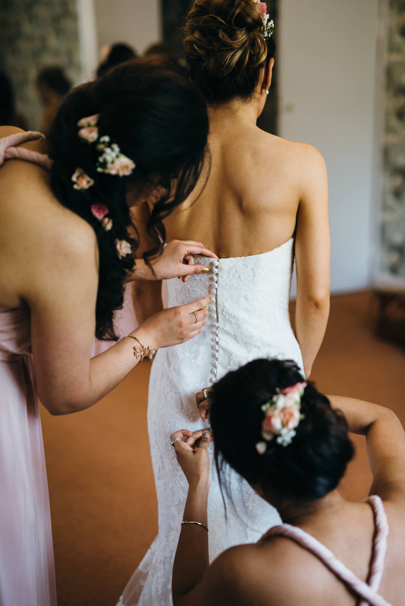 Bride prep for wedding at St Audries Park