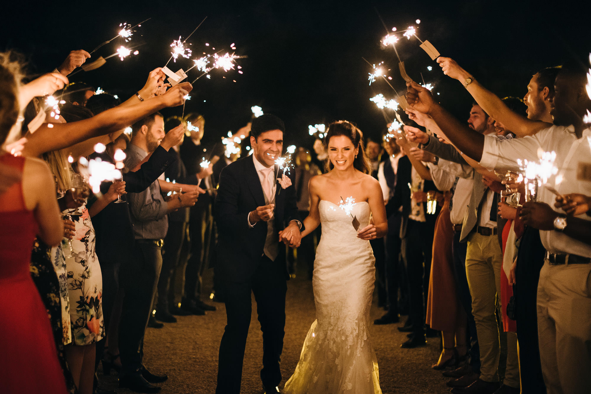 Sparklers at St audries park wedding