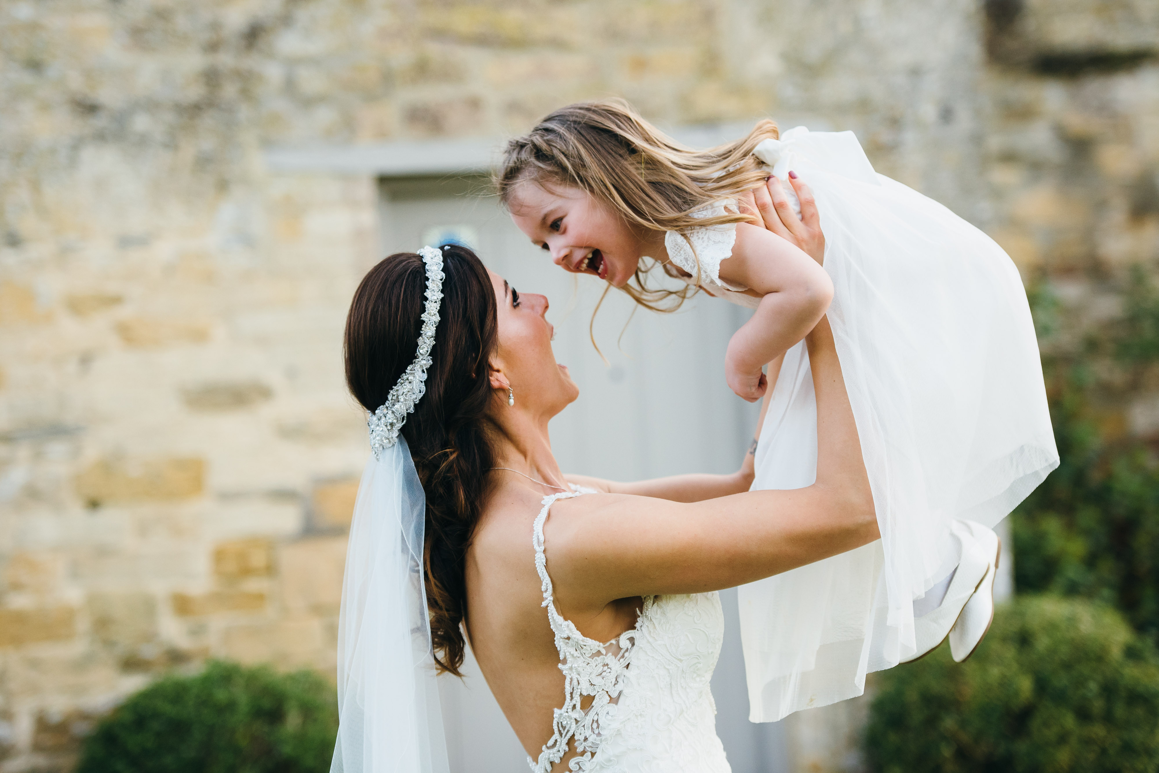 Bride with flower girl 