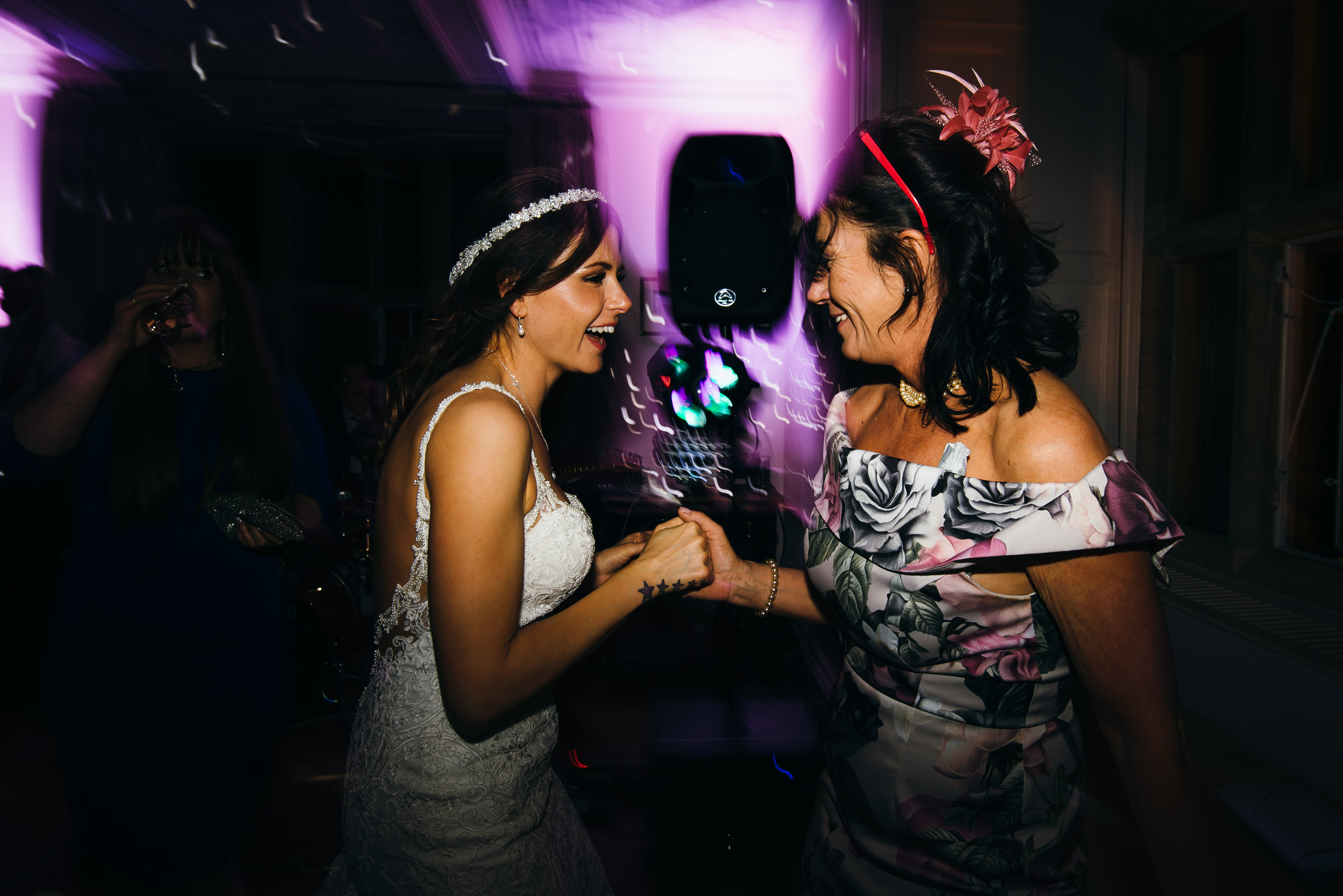 Dancing at Slaughters Manor House wedding