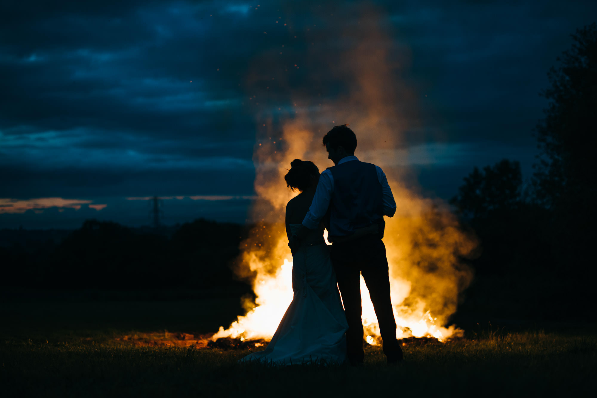 Wedding camp fire