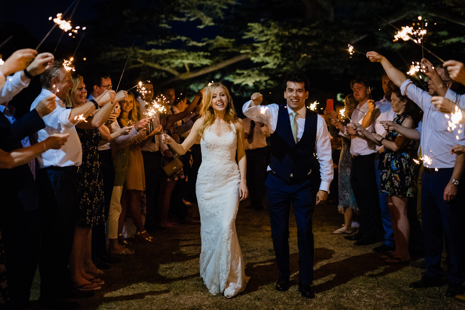 Loseley park wedding sparklers