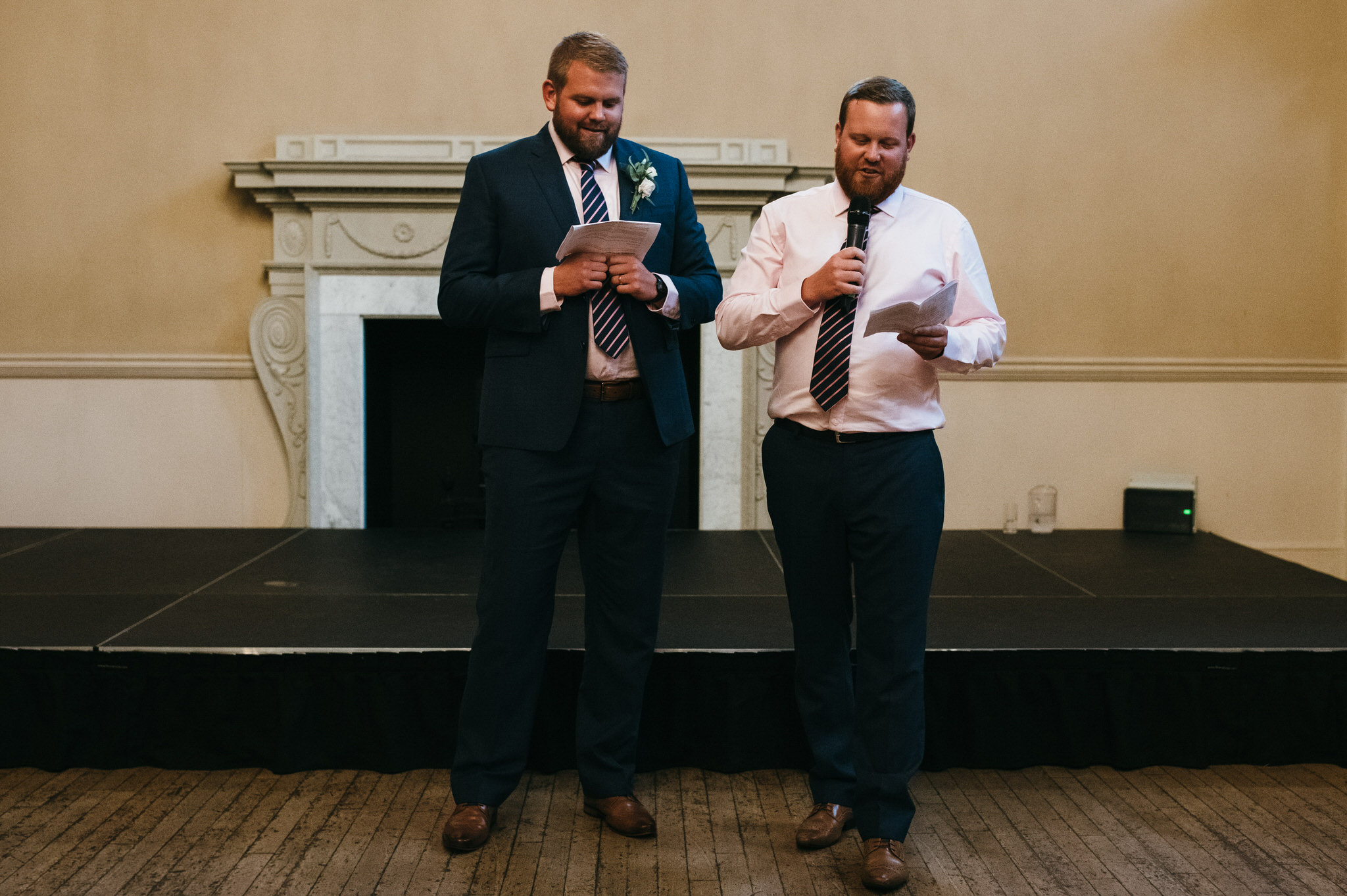 Best men deliver speeches, Assembly Rooms, Bath 
