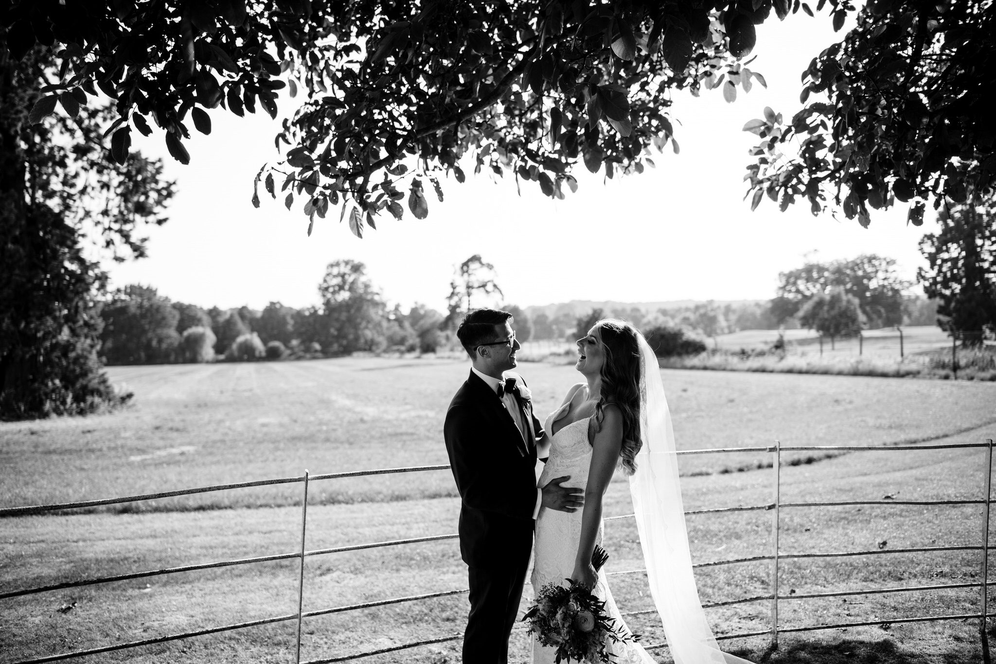 Bride and groom at Gosfield Hall 