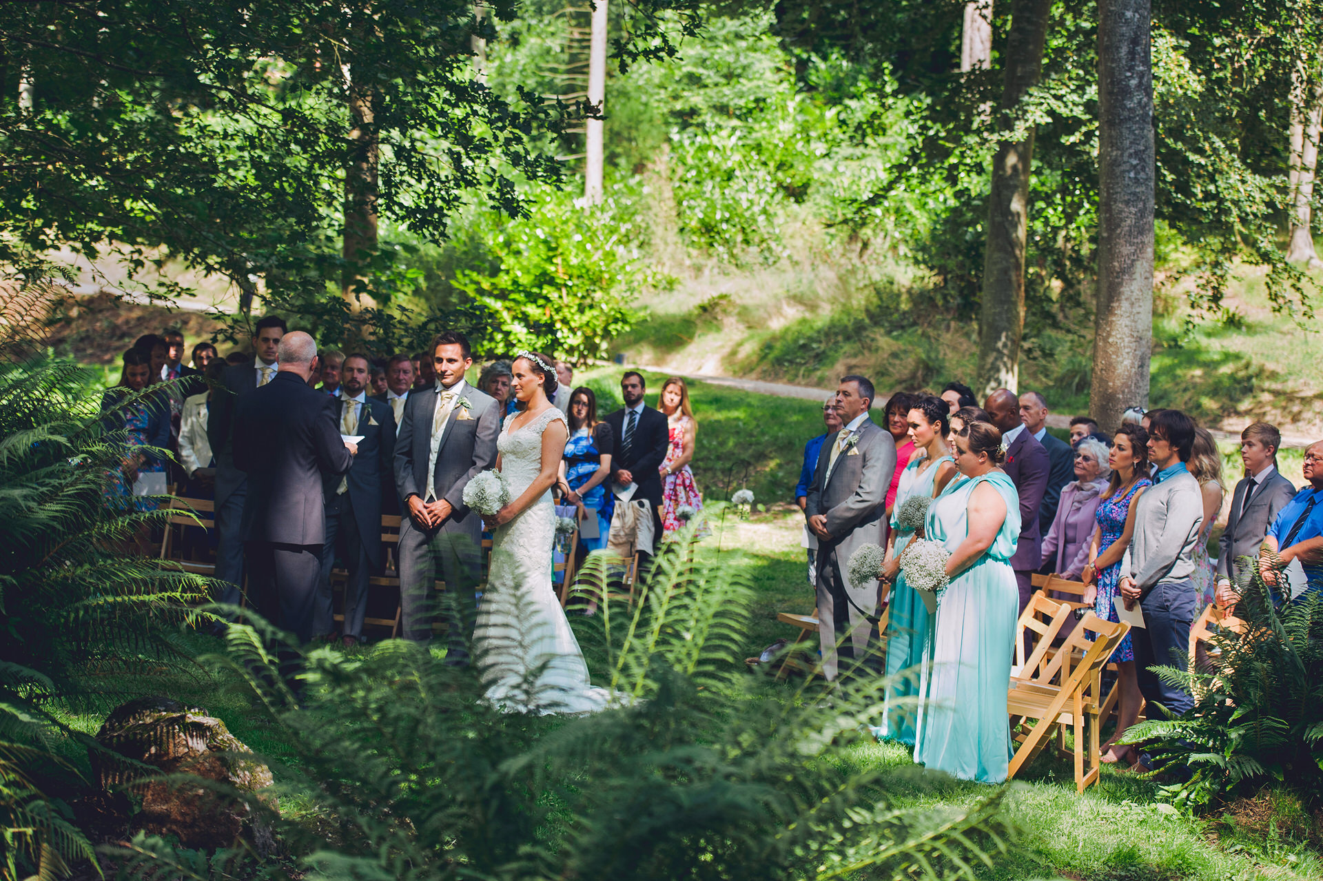 Wedding ceremony by the cascades at hestercombe gardens