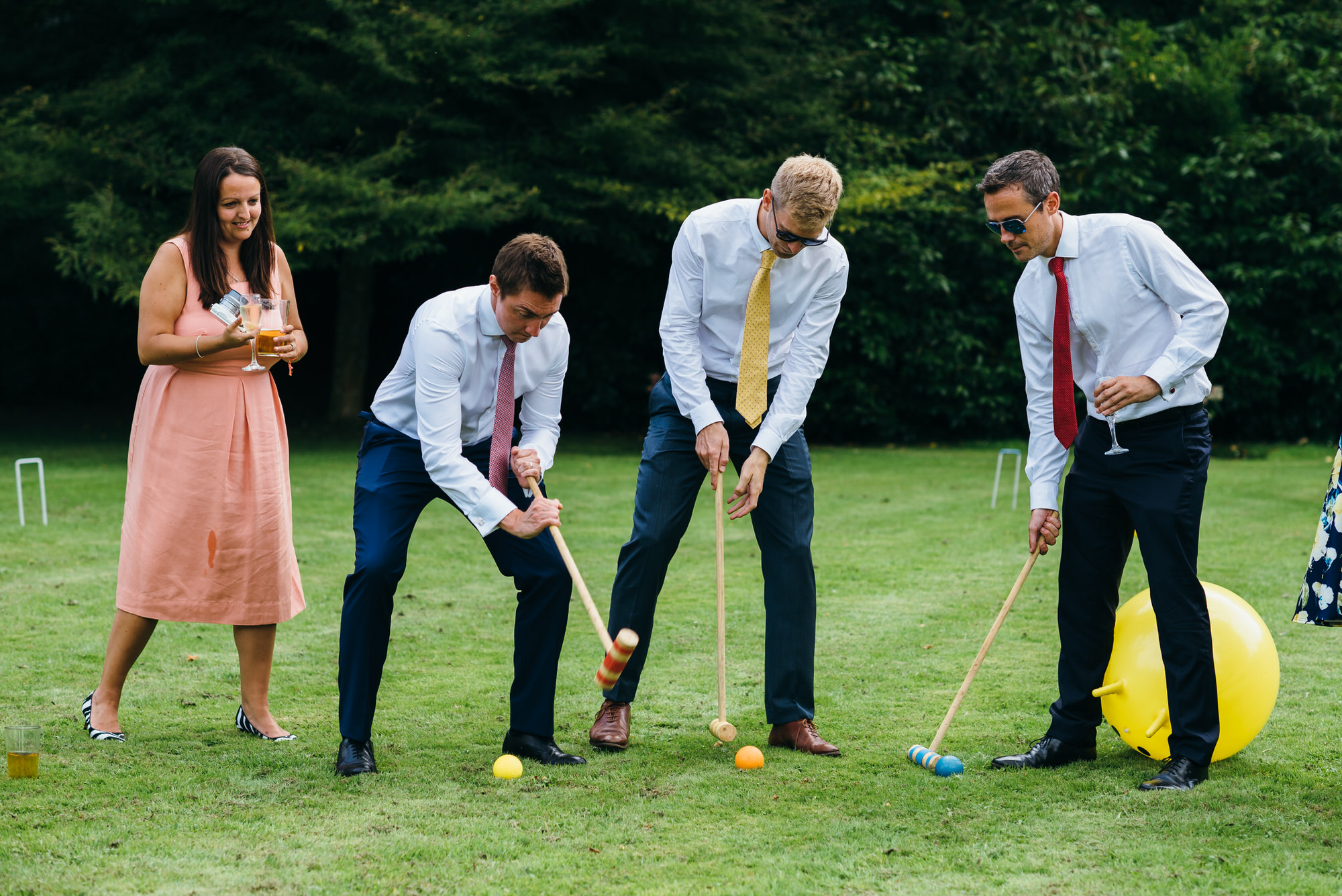Guests play croquet 