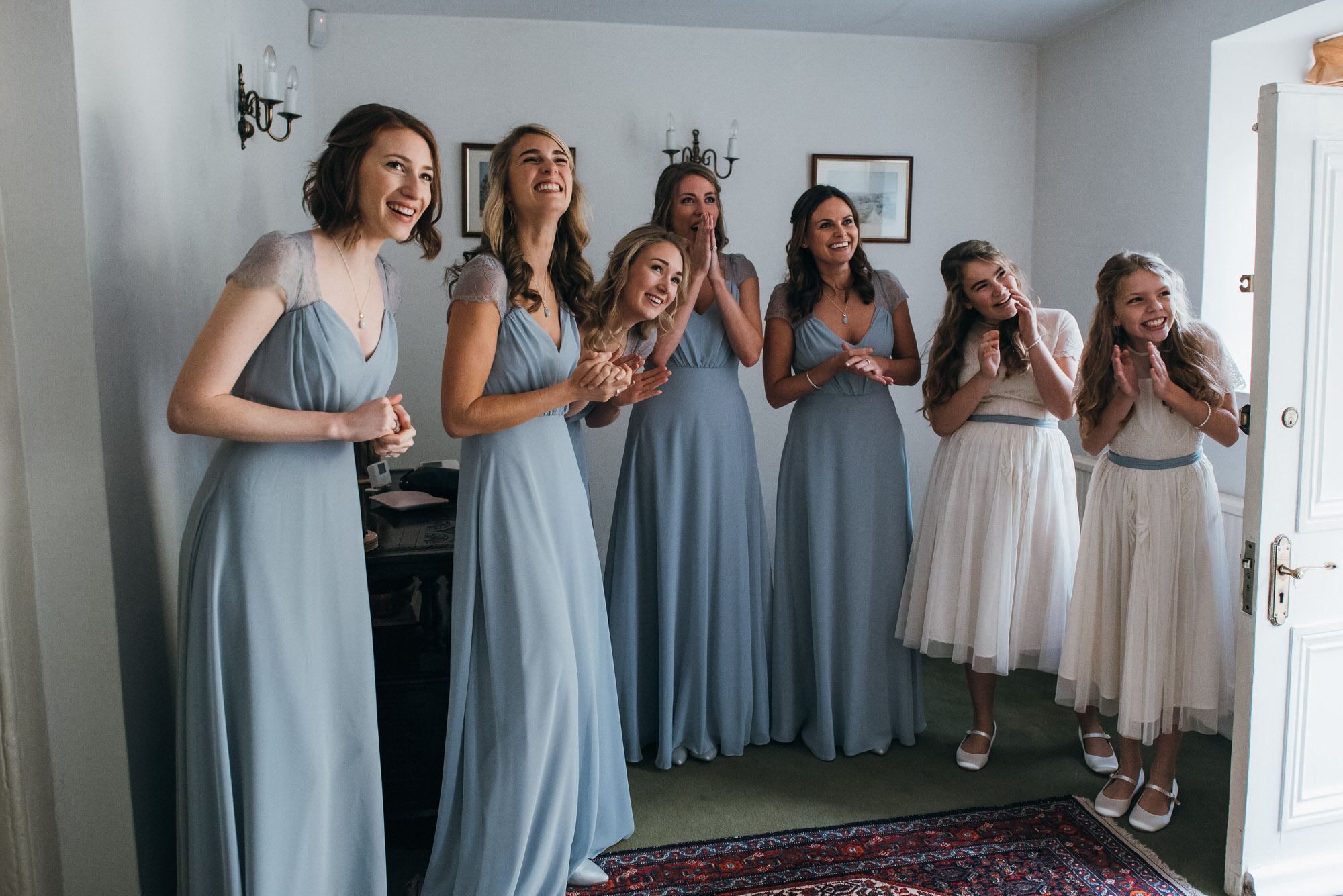 Bridesmaids reaction to bride