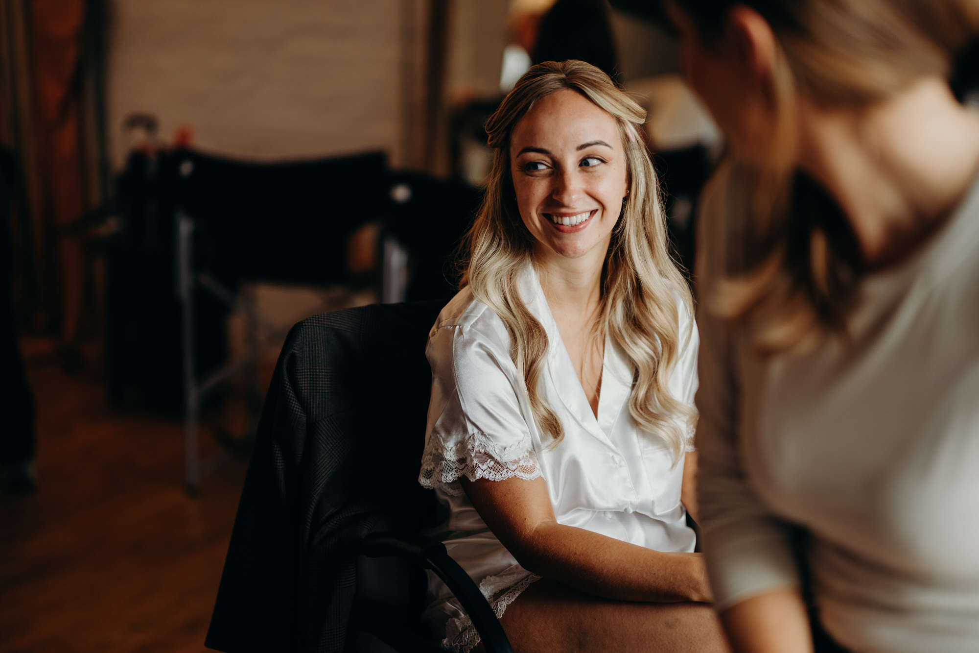 Bride getting ready at Bury Court
