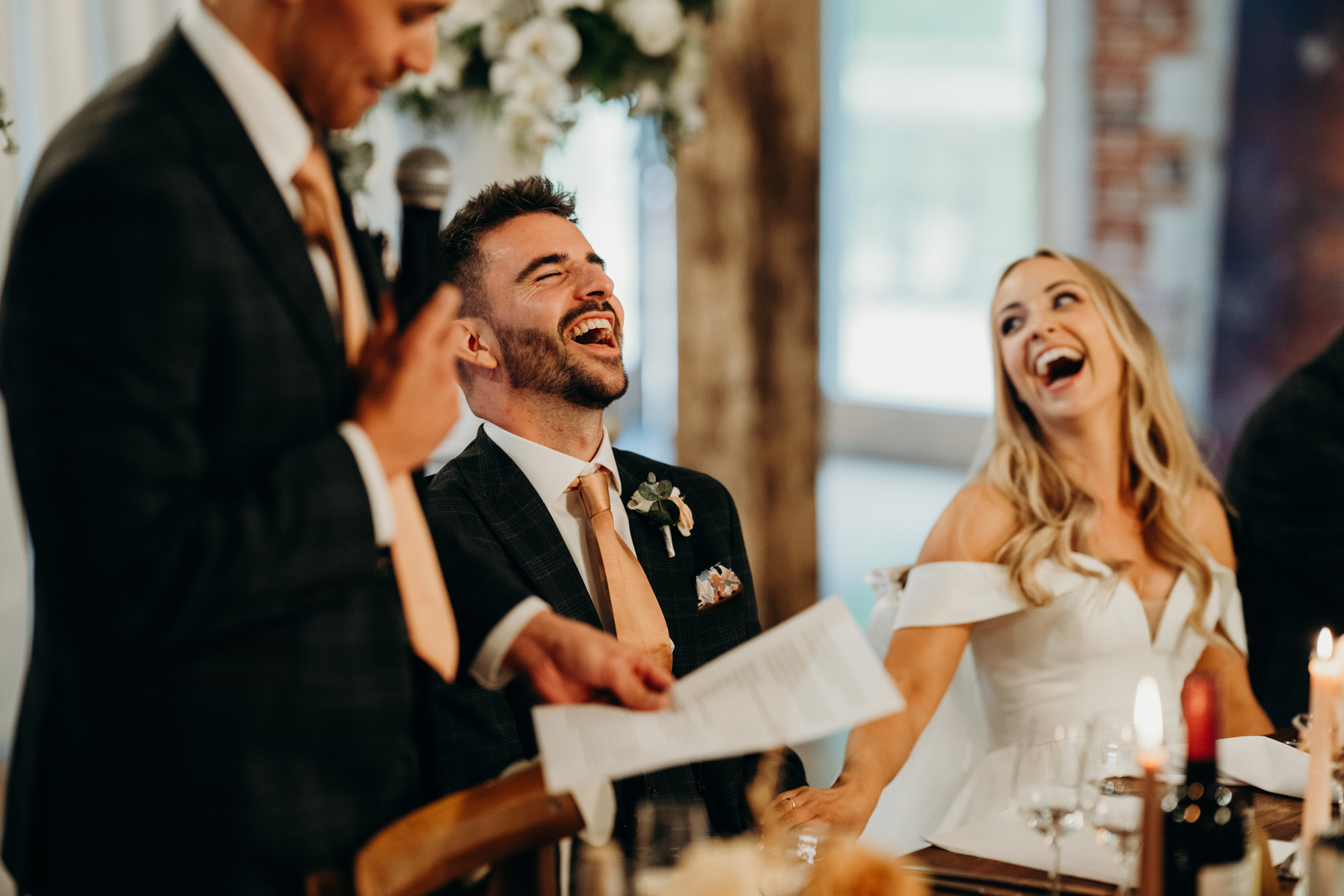 Wedding speeches at Bury Court 