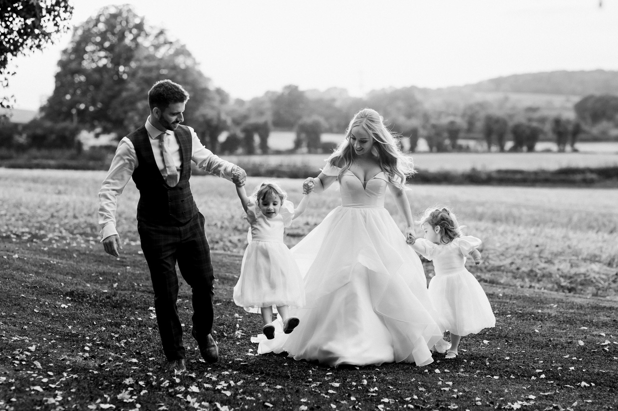 Family photo at Bury court wedding  