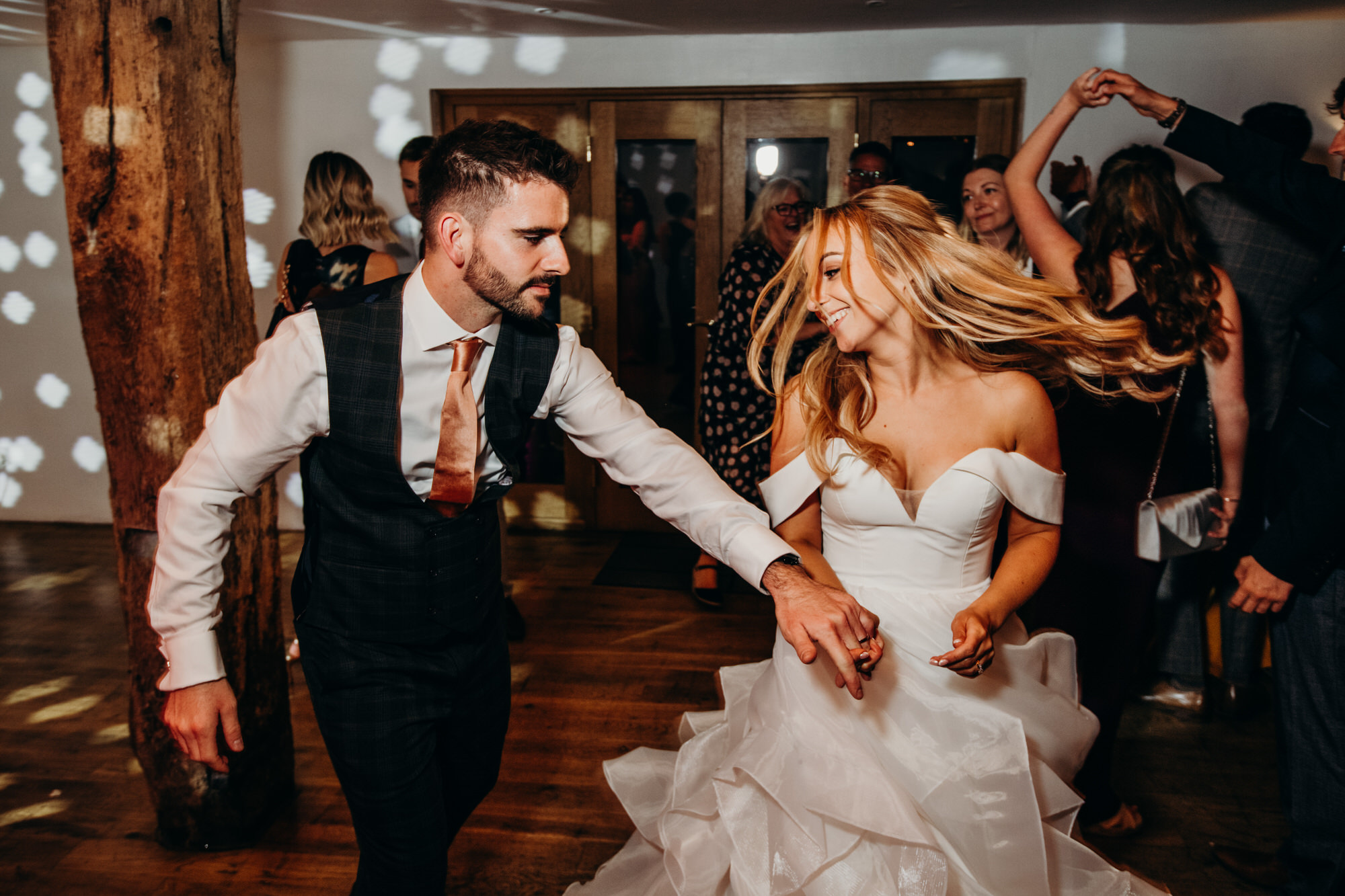 Bride and Groom dance floor together at Bury Court 